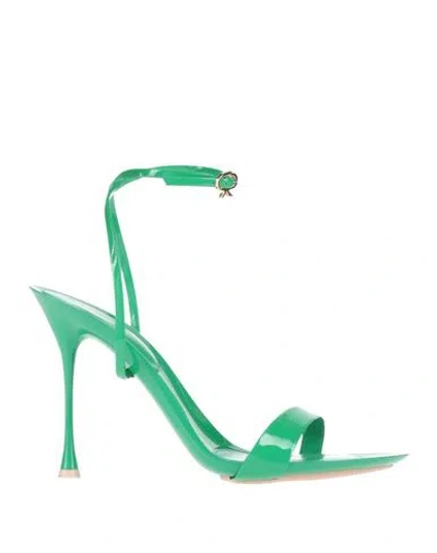 Gianvito Rossi Woman Sandals Green Size 11 Leather