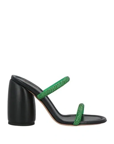 Gianvito Rossi Woman Sandals Green Size 5.5 Leather