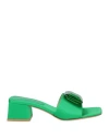 Gianvito Rossi Woman Sandals Green Size 7 Textile Fibers In Grün