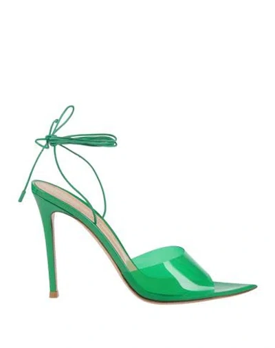 Gianvito Rossi Woman Sandals Green Size 7.5 Plastic, Leather