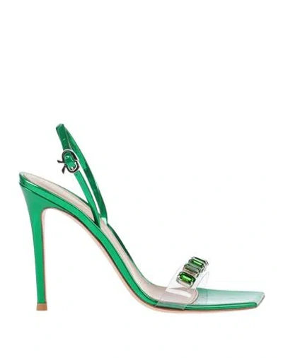 Gianvito Rossi 115mm Crystal-embellished Metallic Sandals In Green