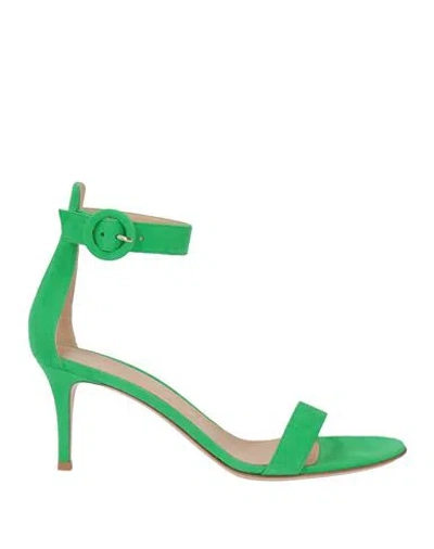Gianvito Rossi Woman Sandals Green Size 9 Leather