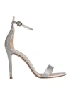 Gianvito Rossi Woman Sandals Ivory Size 8 Textile Fibers In White