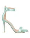 Gianvito Rossi Woman Sandals Light Green Size 8 Leather