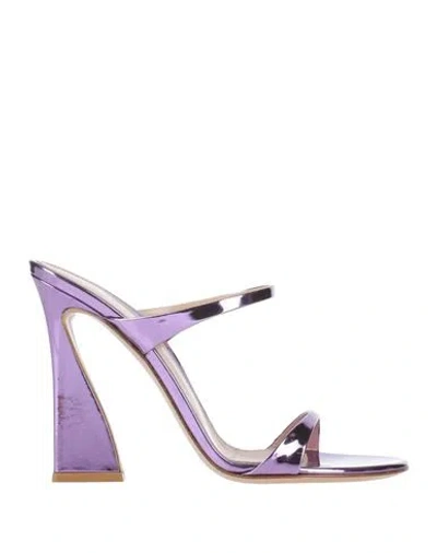 Gianvito Rossi Woman Sandals Light Purple Size 7.5 Soft Leather