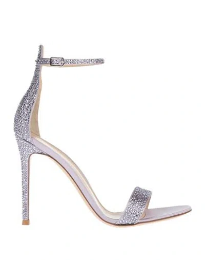 Gianvito Rossi Woman Sandals Lilac Size 11 Textile Fibers In Purple