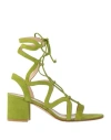 Shop Gianvito Rossi Woman Sandals Lime Green Size 9.5 Leather