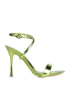 Gianvito Rossi Woman Sandals Acid Green Size 8.5 Soft Leather In Green