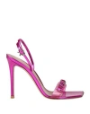 Gianvito Rossi Woman Sandals Magenta Size 10 Soft Leather, Plastic
