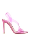 Gianvito Rossi Woman Sandals Magenta Size 6.5 Rubber In Pink