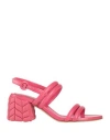 Gianvito Rossi Woman Sandals Magenta Size 8 Soft Leather In Magenta