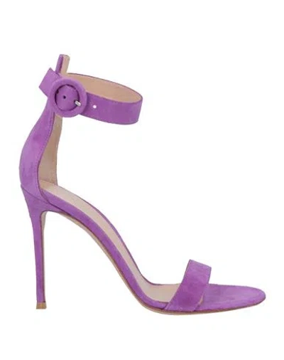 Gianvito Rossi Woman Sandals Mauve Size 6 Leather In Purple