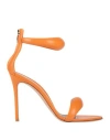 Gianvito Rossi Woman Sandals Orange Size 12 Leather