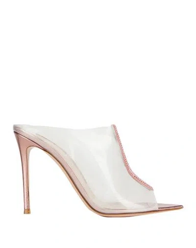 Gianvito Rossi Woman Sandals Pink Size 6 Leather, Pvc - Polyvinyl Chloride