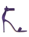 Gianvito Rossi Portofino 85mm Suede Sandals In Purple