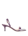 Gianvito Rossi Woman Sandals Purple Size 7 Leather