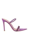 Gianvito Rossi Woman Sandals Purple Size 8.5 Leather