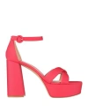 Gianvito Rossi Woman Sandals Red Size 10 Textile Fibers