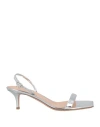 Gianvito Rossi Woman Sandals Silver Size 10.5 Leather