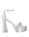 Gianvito Rossi Sequin Embellished Platform Sandal 70 In Hologram In Silver