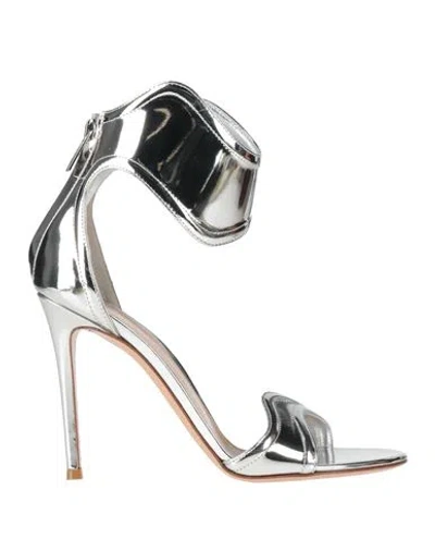 Gianvito Rossi Woman Sandals Silver Size 8 Leather