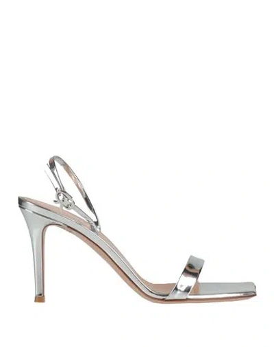 Gianvito Rossi Woman Sandals Silver Size 8 Leather