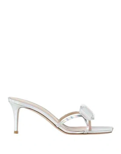 Gianvito Rossi Woman Sandals Silver Size 8 Leather