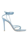 GIANVITO ROSSI GIANVITO ROSSI WOMAN SANDALS SKY BLUE SIZE 8 SOFT LEATHER