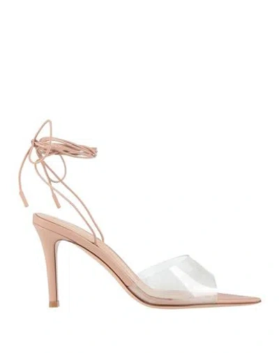 Gianvito Rossi Woman Sandals Transparent Size 4.5 Leather, Plastic