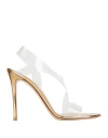 Gianvito Rossi Gold Metropolis Heeled Sandals In Transparent