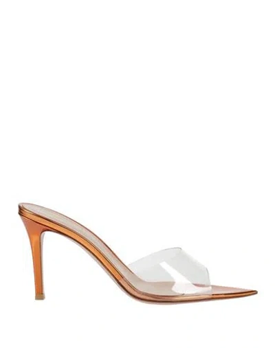 Gianvito Rossi Woman Sandals Transparent Size 8 Plastic, Leather