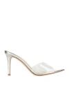 Gianvito Rossi Elle 85 Pvc And Leather Mules In Transparent