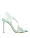 Gianvito Rossi Woman Sandals Turquoise Size 8 Rubber In Multi