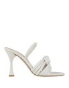Gianvito Rossi Ottavia 110mm Leather Sandals In White