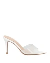 Gianvito Rossi Elle Plexi Mules In White