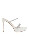 GIANVITO ROSSI GIANVITO ROSSI WOMAN SANDALS WHITE SIZE 8 LEATHER