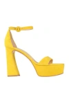 Gianvito Rossi Woman Sandals Yellow Size 10.5 Leather
