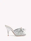Gianvito Rossi Sequined Mesh Mules In Silver