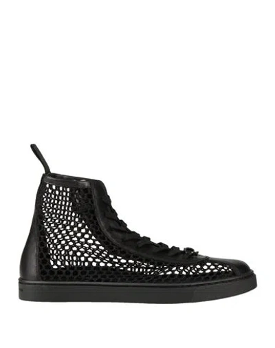Gianvito Rossi Helena Mesh & Leather High-top Sneaker In Black