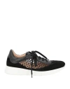 Gianvito Rossi Woman Sneakers Black Size 8 Leather, Textile Fibers In Black