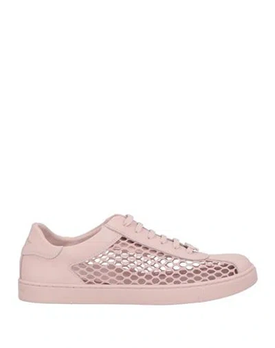 Gianvito Rossi Woman Sneakers Pink Size 8 Calfskin, Textile Fibers