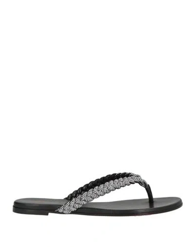 Gianvito Rossi Woman Thong Sandal Black Size 8 Leather