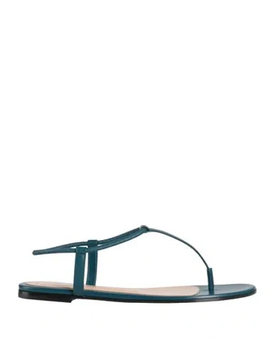 Gianvito Rossi Woman Thong Sandal Deep Jade Size 9 Leather In Green
