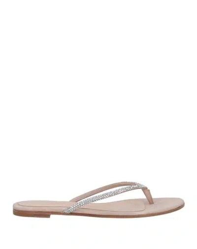 Gianvito Rossi Woman Toe Strap Sandals Rose Gold Size 5.5 Soft Leather