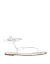 Gianvito Rossi Woman Thong Sandal White Size 6 Soft Leather In White