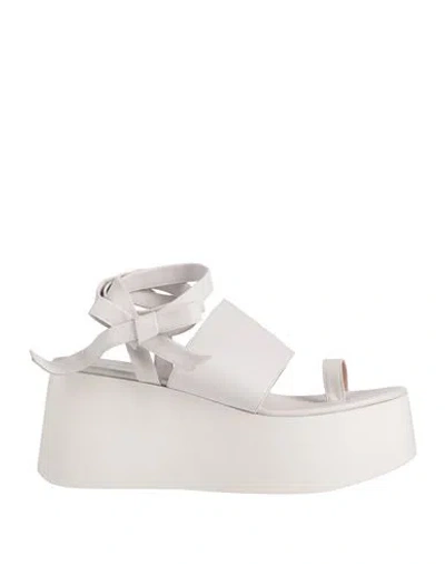 Gianvito Rossi Woman Toe Strap Sandals White Size 10 Soft Leather
