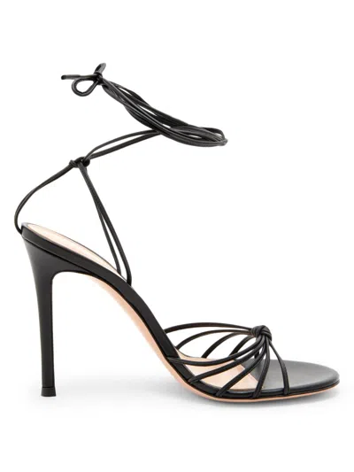 Gianvito Rossi Women's 105mm Leather Stiletto-heel Sandals In Black