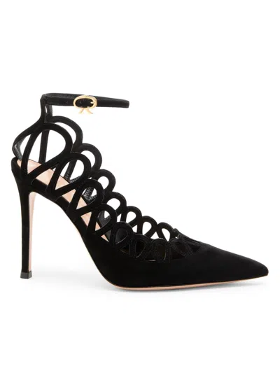 Gianvito Rossi Women's 105mm Suede Pumps In Black