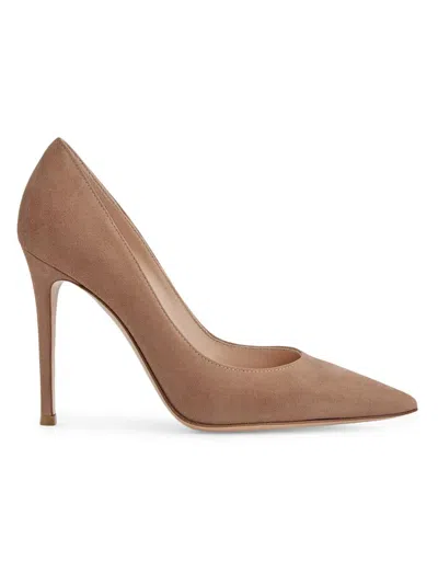Gianvito Rossi Women's 105mm Suede Stiletto-heel Pumps In Brown