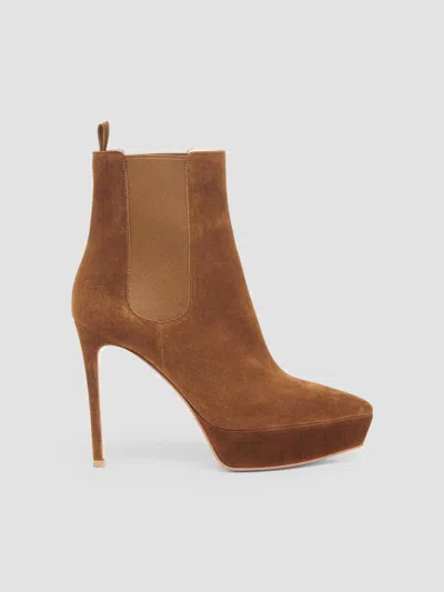 Gianvito Rossi 85 Suede Ankle Boots In Brown